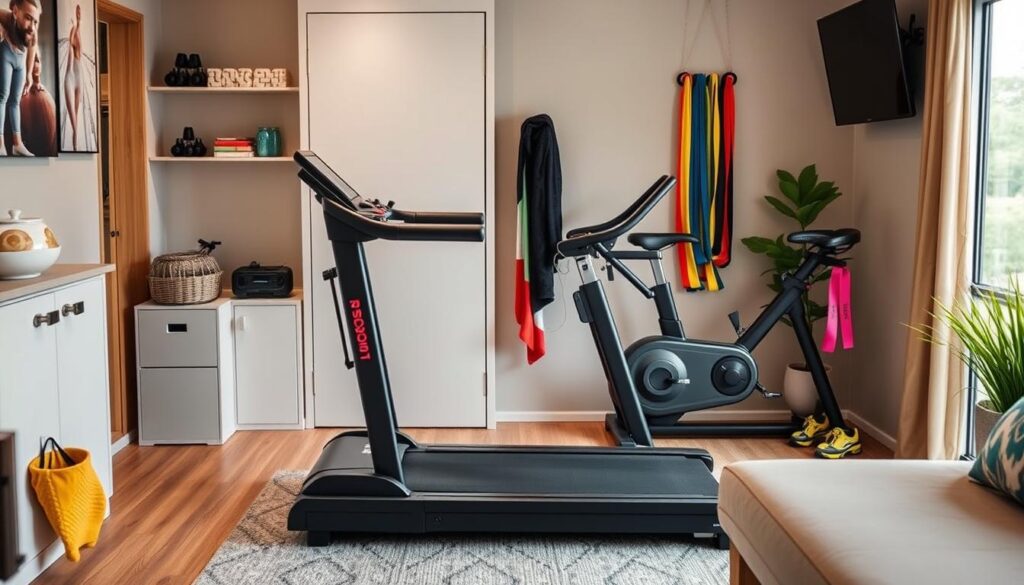 Compact cardio equipment for mobile homes