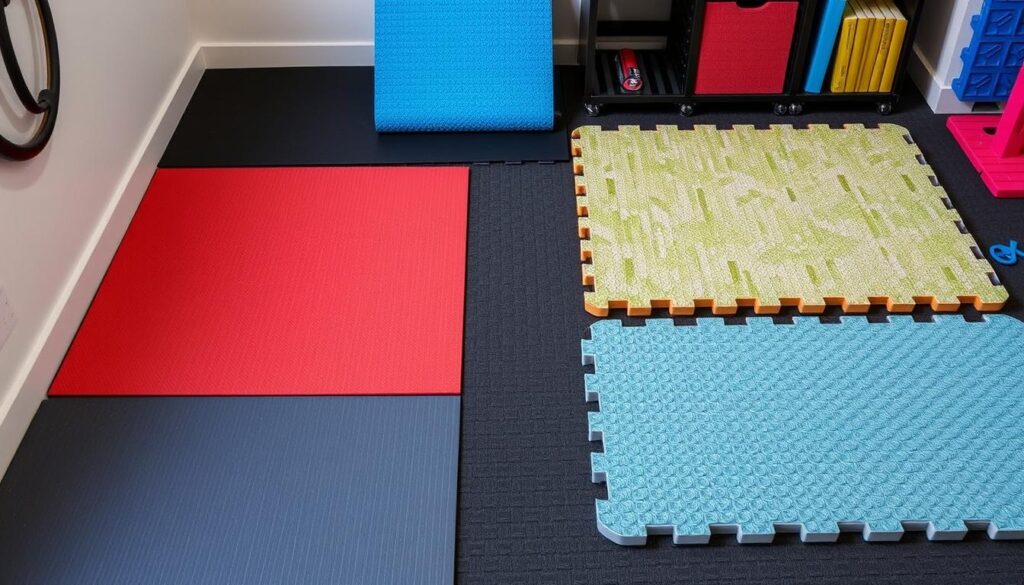 Compact home gym flooring options