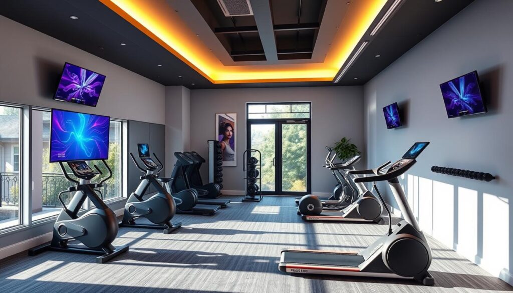 Connected fitness machines in a smart home gym