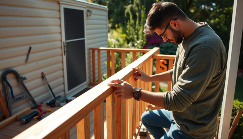 Deck railings installation