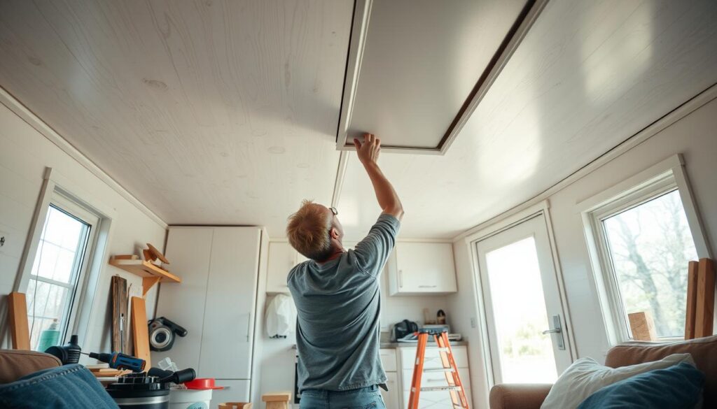 Mobile home ceiling maintenance