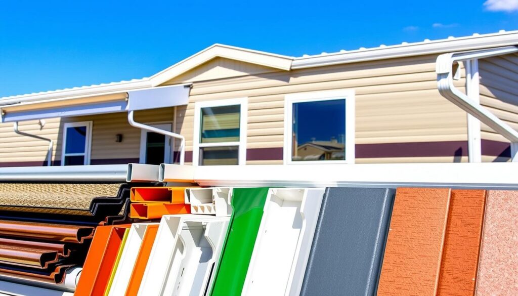 Mobile home gutter materials