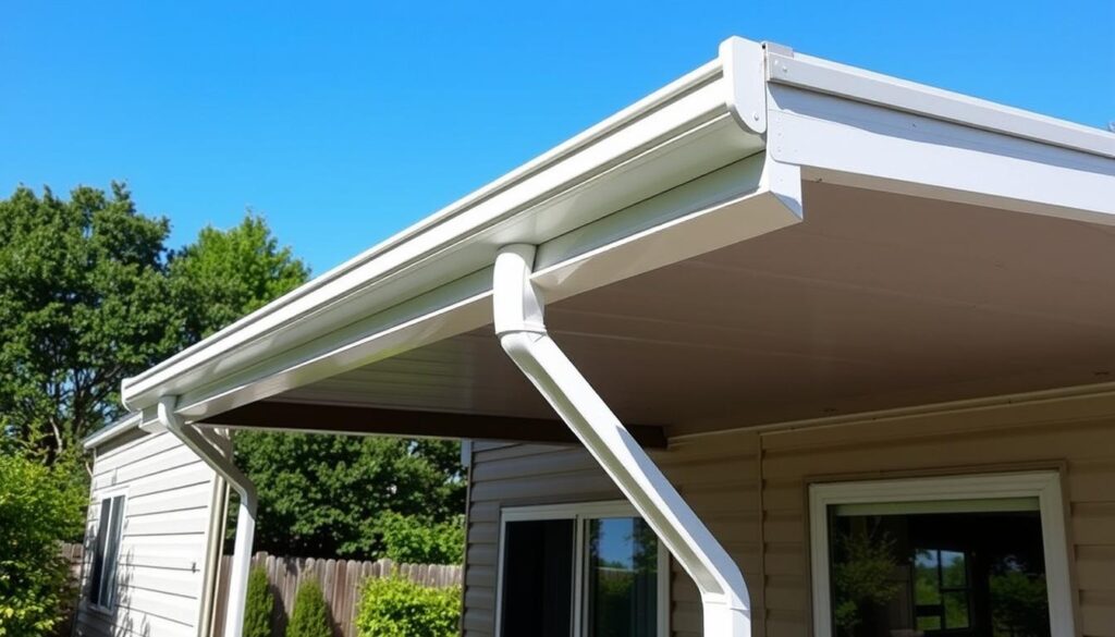 Mobile home roof drainage system