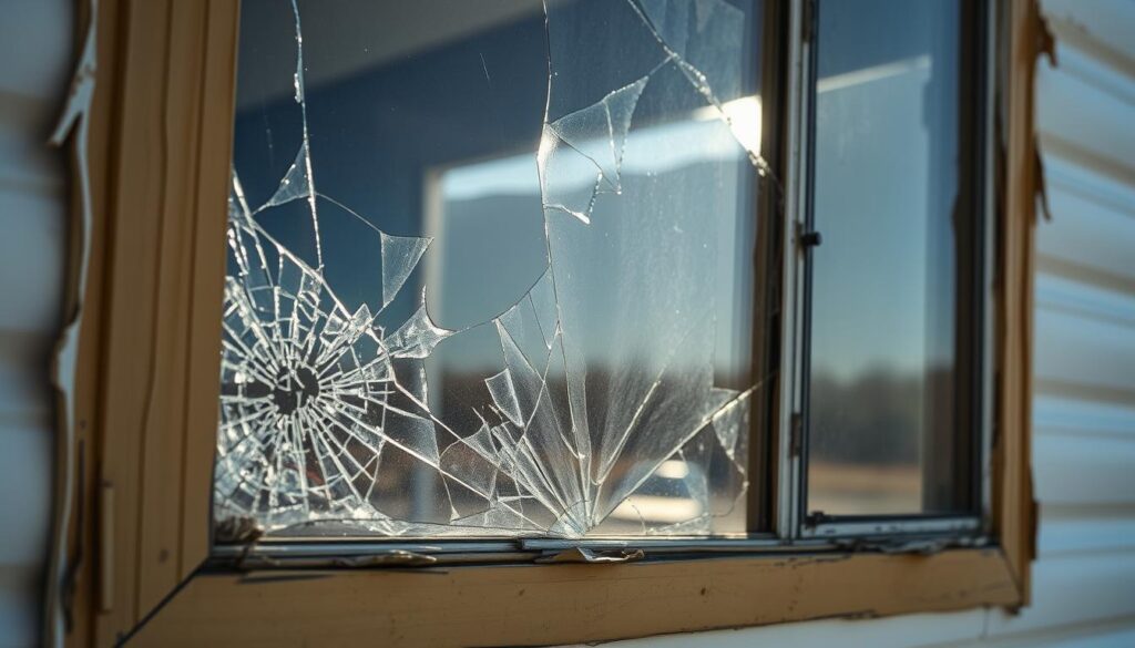 Mobile home window damage