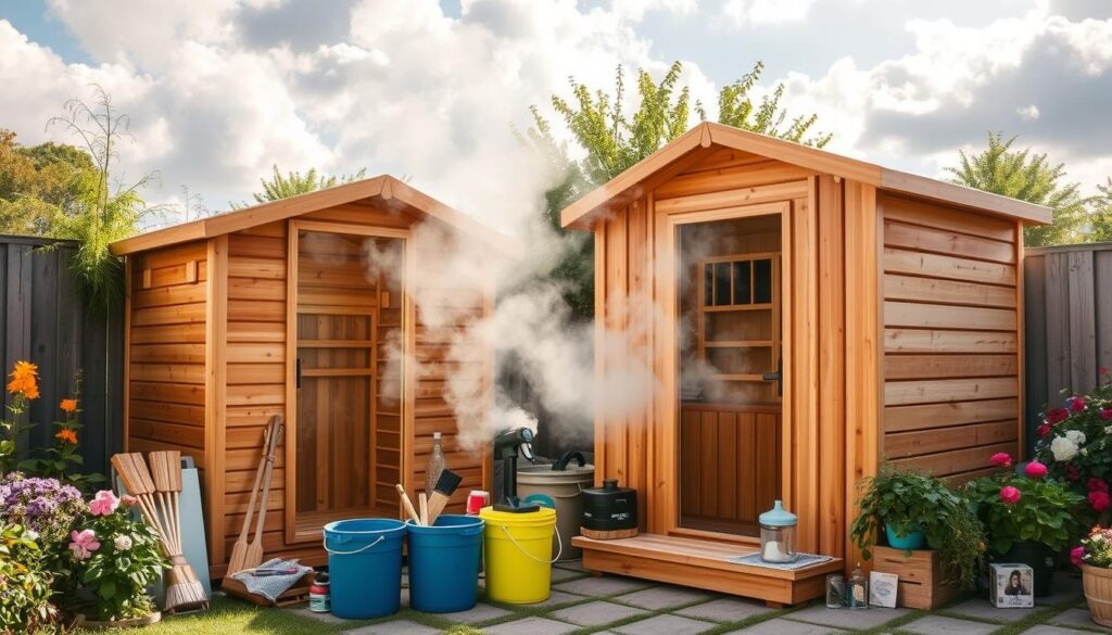 Outdoor steam sauna