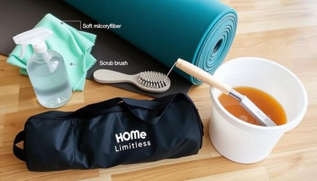 Portable Exercise Mats cleaning tools