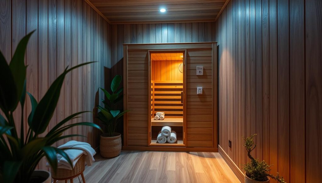 infrared sauna setup